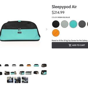 Sleepypod Air Pet Carrier / Robin Egg Blue